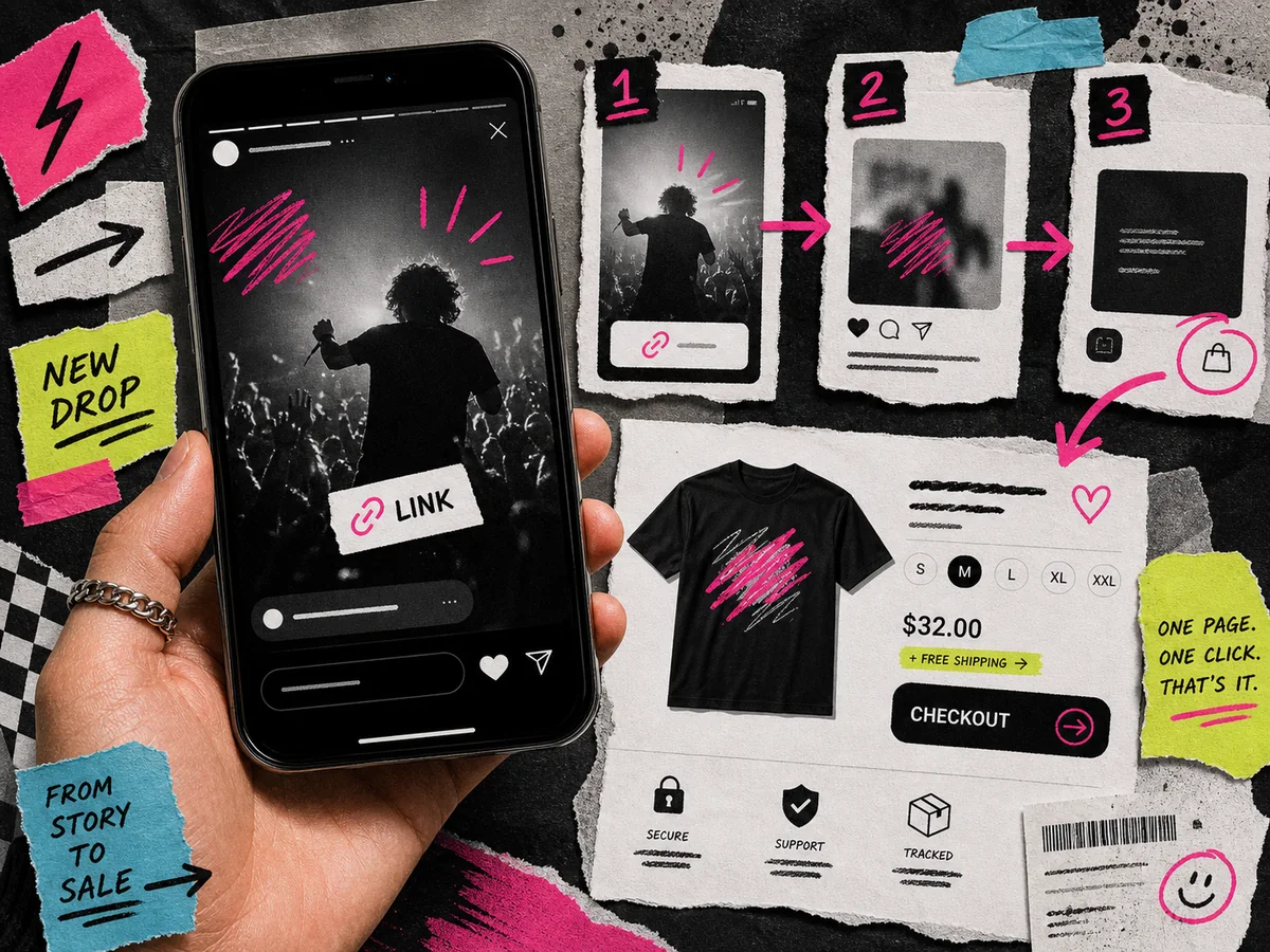 A mobile-optimized Teezzi checkout page showing a premium t-shirt.
